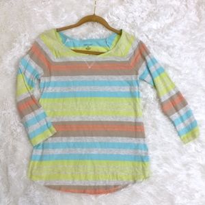 Sonoma Multi-Color Striped Long Sleeve Tee